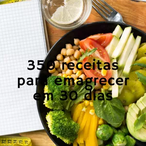 Imagem de capa para o Ebook 350 receitas para emagrecer 10 Kg em 30 dias sem carboidrato..