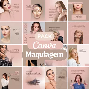 Imagem de capa para o Curso online Pack de Canva Maquiagem