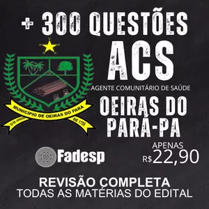 Imagem do curso OÉIRAS DO PARÁ/PA - AGENTE COMUNITÁRIO DE SAÚDE ACS - REVISÃO COMPLETA