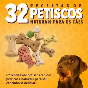 Imagem de capa para o Ebook 32 RECEITAS DE PETISCOS CASEIRAS PARA CÃES