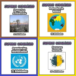 Imagem de capa para o Ebook Combo 90 Atividades de Geografia Mundial! 🌟