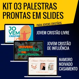 Imagem de capa para o Ebook KIT 03 PALESTRAS PRONTAS EM SLIDES PARA JOVENS CRISTÃOS