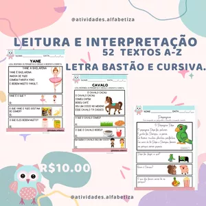 Imagem de capa para o Ebook Ficha de Leitura e Interpretação de Texto