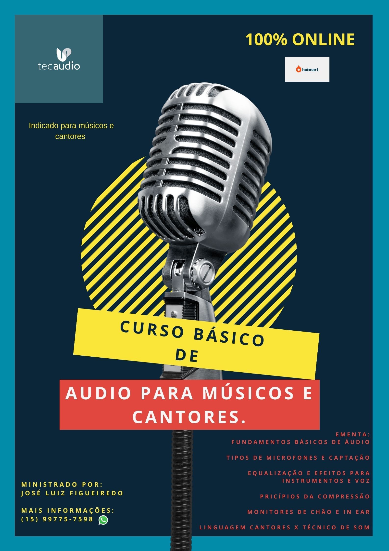 Imagem do curso Curso de áudio básico para músicos e cantores