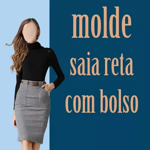 Imagem de capa para o Ebook molde saia reta com bolso chapado 