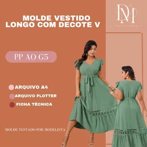 Imagem de capa para o Ebook MOLDE VESTIDO LONGO COM DECOTE V