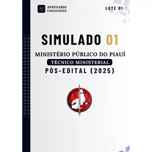 Imagem de capa para o Ebook 05 Simulados Comentados MP PI - Técnico Ministerial (Área Administrativa)