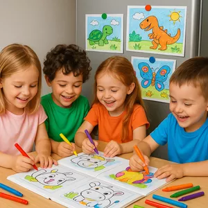 Imagen de portada para Ebook Estimula la Creatividad: Libros de Colorear Infantiles con Diseños Encantadores