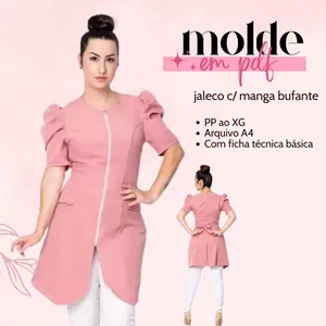 Imagem de capa para o Ebook Molde jaleco com manga bufante