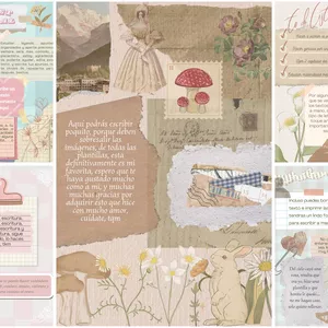 Imagen de portada para Ebook 5 Plantillas bonitas editable en canva para bullet journal digital con toque vintage y coquette 