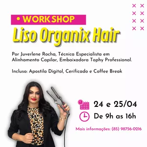 Imagem de capa para o Evento presencial Workshop - Liso Organix Hair