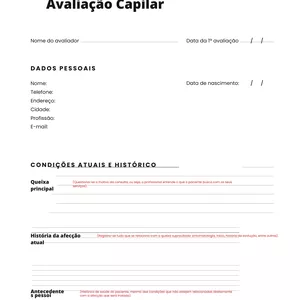 Imagem de capa para o Ebook Ficha de avaliação Capilar 