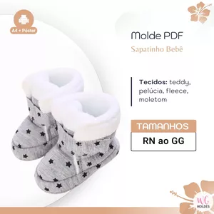 Imagem de capa para o Ebook MOLDE BOTINHA PANTUFA DE BEBÊ UNISSEX