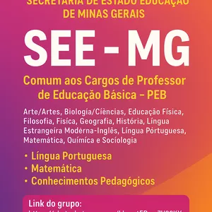 Imagem de capa para o Ebook Apostila Digital - Concurso SEE MG 2025 - Banca Consulplan