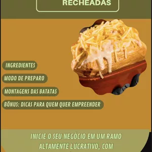Imagem de capa para o Ebook Receitas de batatas recheadas para o seu negocio