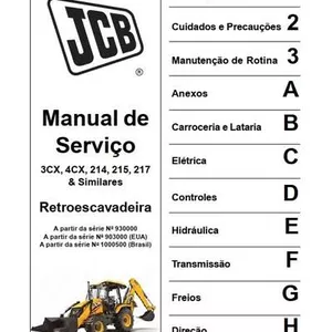 Imagem de capa para o Ebook Manual de Serviço Retro JCB