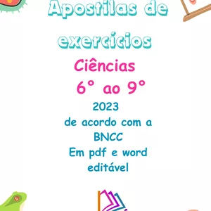 Imagem de capa para o Ebook Apostilas de atividades Ciências 6° ao 9° ano - 2024