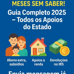 Imagem de capa para o Ebook Guia Completo 2025 — Todos os Apoios e Subsídios em Portugal