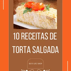 Imagem de capa para o Ebook E-BOOK 10 RECEITAS DE TORTA SALGADA