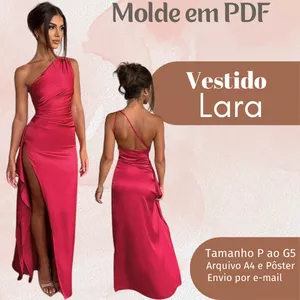 Imagem de capa para o Ebook MOLDE EM PDF VESTIDO LARA 