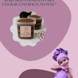 Imagem de capa para o Ebook 40 recheios infalíveis para faturar com bolos no pote.