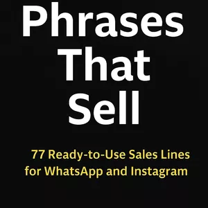 Cover image for Ebook Phrases That Sell – 77 Ready-to-Use Sales Lines for WhatsApp and Instagram