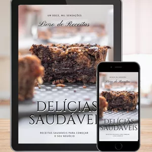 Imagem de capa para o Ebook E-book Receitas Delicias Saudáveis