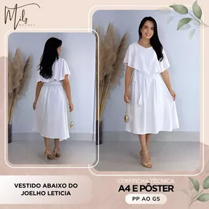 Imagem de capa para o Ebook Vestido Abaixo do Joelho Leticia