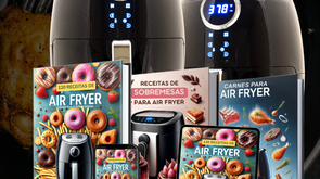 Designsemnome66 Descobri o Guia 1.500 Receitas de Alimentos, Carnes e Sobremesas de Air Fryer e Minha Vida na Cozinha Mudou!