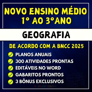 Imagem do curso GEOGRAFIA - Planejamentos e Atividades - Novo Ensino Médio 2025