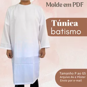 Imagem de capa para o Ebook MOLDE EM PDF TÚNICA  DE BATISMO 