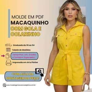 Imagem de capa para o Curso online MOLDE EM PDF - MACAQUINHO COM GOLA E COLARINHO( com aula da montagem da peça)