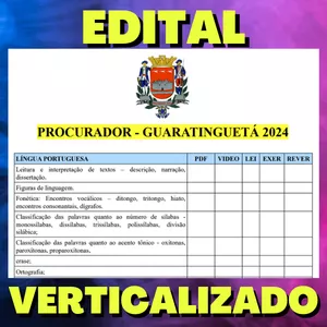 Imagem de capa para o Ebook PROCURADOR - GUARATINGUETÁ 2024 - Edital Verticalizado
