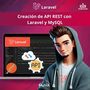 Imagen de portada para Curso online Creación de API REST con Laravel y MySQL