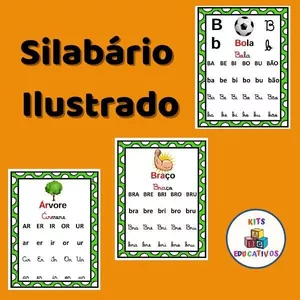 Imagem de capa para o Ebook Silabário ilustrado com sílabas simples e complexas