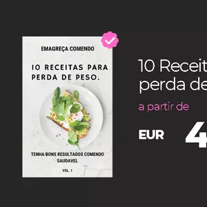 Imagem de capa para o Ebook Emagreça comendo "10 Receitas para perda de peso."