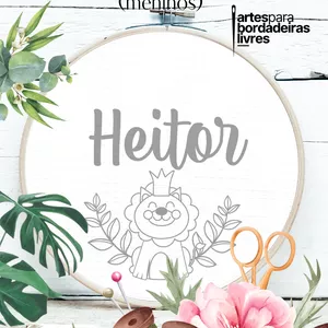 Imagem de capa para o Curso online Risco para bordado maternidade meninos: HEITOR