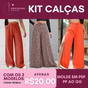 Imagem de capa para o Curso online KIT PROMOCIONAL 3 CALÇAS - Molde em PDF