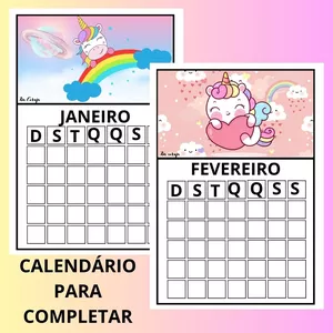 Imagem de capa para o Ebook KIT DE CALENDÁRIO EM BRANCO