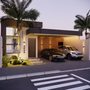 Imagem de capa para o Ebook PROJETO DE CASA 10X20 | FACHADA MODERNA | 3 QUARTOS COM SUÍTE E CLOSET | PISCINA COM DECK E CASCATA