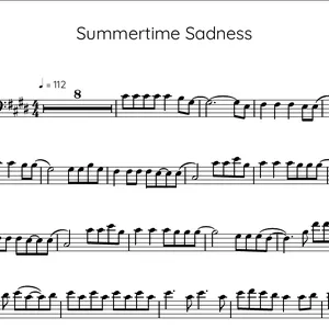 Imagem de capa para o Ebook Partitura Summertime Sadness - Trombone Solo - Lana del Rey