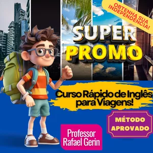 Imagem de capa para o Ebook Curso RÁPIDO de Inglês para Viagens e Turismo (Com Vídeo Aula - NÃO PRECISA CONHECIMENTO PRÉVIO) - São 14 Vídeo Aulas inclusas(2h30 de Vídeo) **Receba Grátis E-BOOK DESMISTIFICANDO O VERBO "TO BE"**