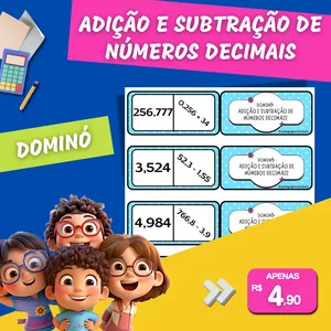 Imagem de capa para o Ebook Dominó da Adição e Subtração de Números Decimais