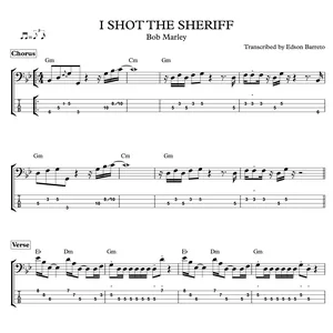 Cover image for Online course I SHOT THE SHERIFF (Bob Marley) Bass Score &amp; Tab Lesson