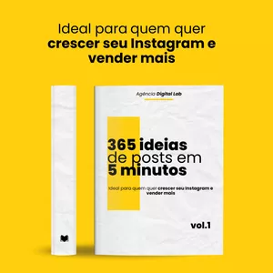 Imagem de capa para o Ebook 365 ideias de posts em 5 minutos