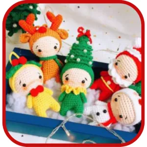Imagem de capa para o Ebook Amigurumi natalino 2024