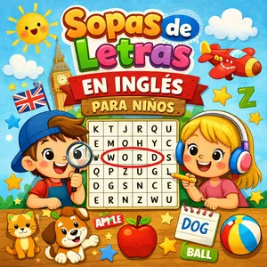 Imagen de portada para Ebook Sopas de Letras en Inglés para Niños