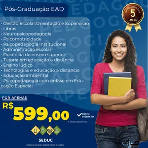 Imagem de capa para o Curso online Pós graduação na área da Educação