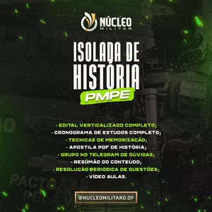 Imagem de capa para o Curso online NÚCLEO MILITAR - ISOLADA HISTÓRIA PMPE