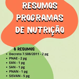 Imagem de capa para o Ebook Pack de Resumos de Programas de Nutrição 